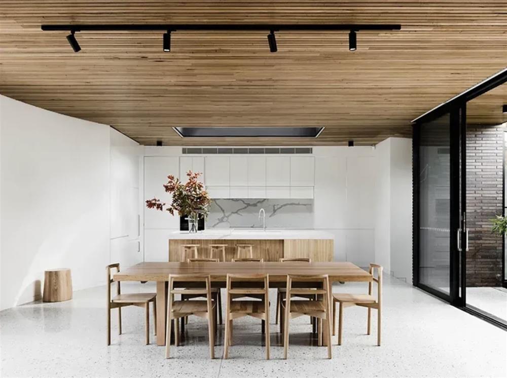 Lam gỗ ốp trong nhà bếp